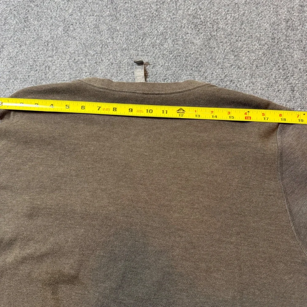Vuori Mens Large Brown Textured Crewneck Sweatshirt Pocket Zip Stash V218